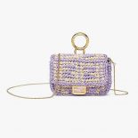 Fendi Women Nano Baguette Charm Lilac Raffia Charm