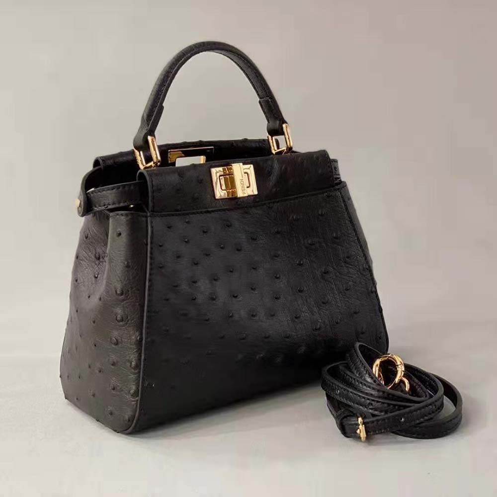 Shop FENDI PEEKABOO Women's Bags Ostrich Leather