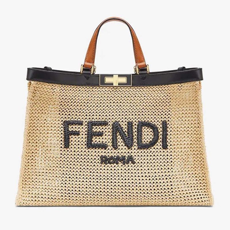 Fendi Women Runaway Shopper Multicolor Leather Shopper