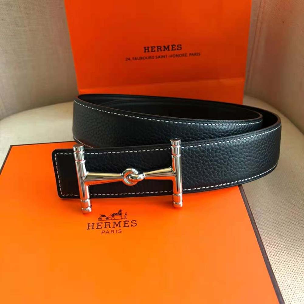 Jockey belt buckle & Reversible leather strap 32 mm