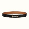 Hermes Women H Hippique Belt Buckle & Reversible Leather Strap 32 mm-Brown