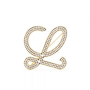 Loewe Women Brooch in Metal and Pearls