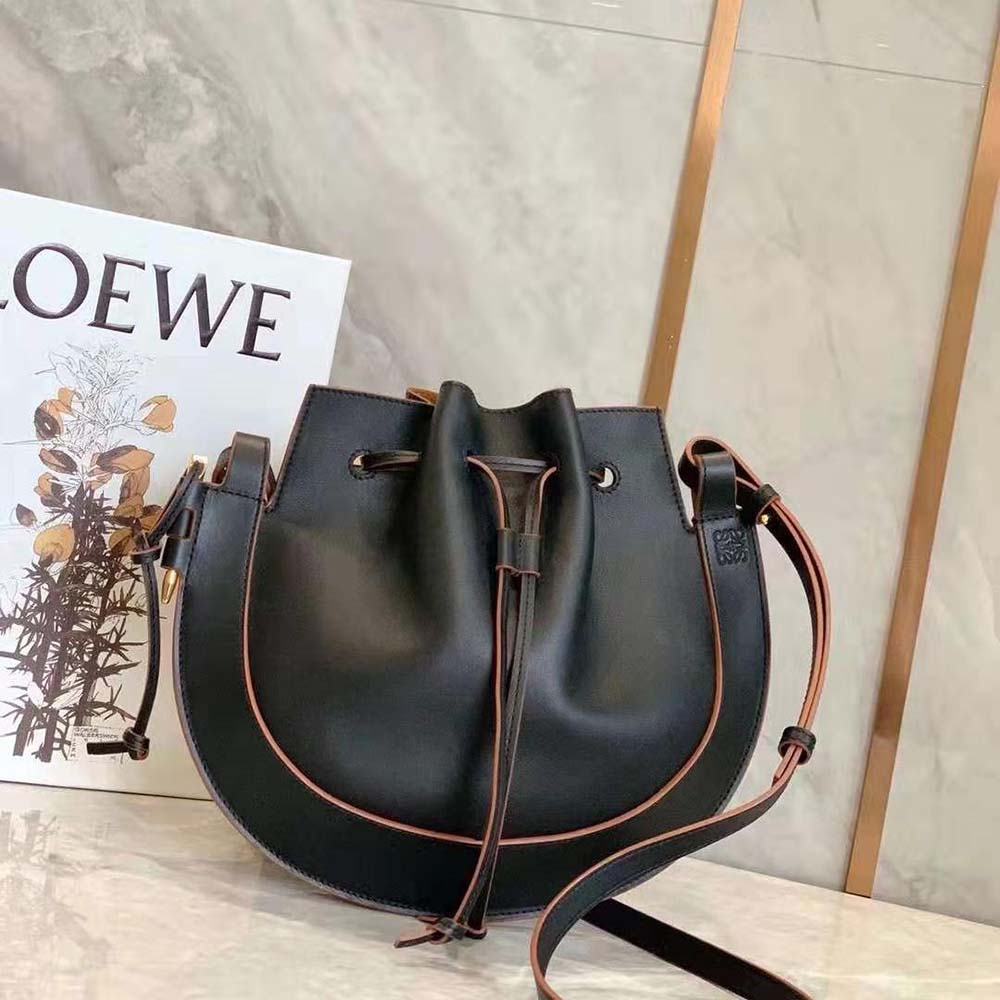 Loewe Black & Tan Nappa Horseshoe Bag - Designer Handbags Canada