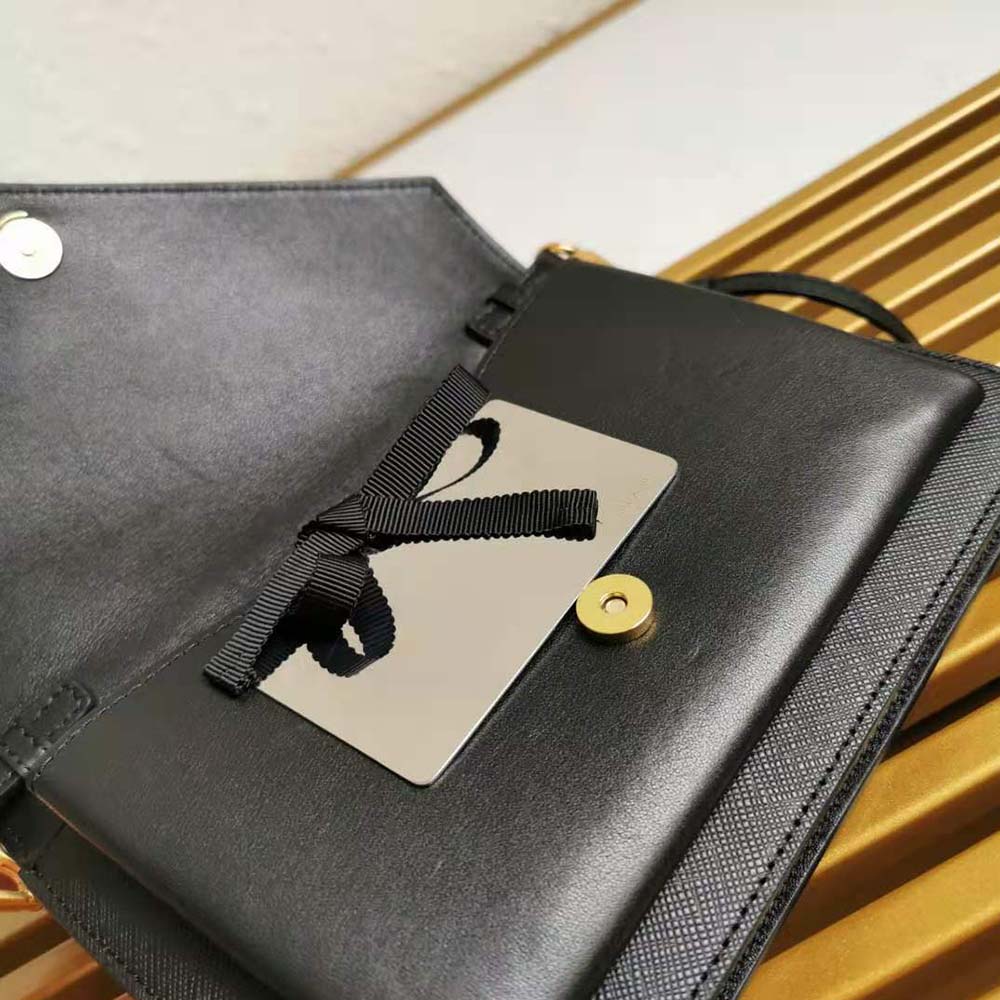 Prada Ladies Saffiano Leather Mini Bag-Black 8 Prada Ladies Saffiano Leather Mini Bag-Black - Image 8
