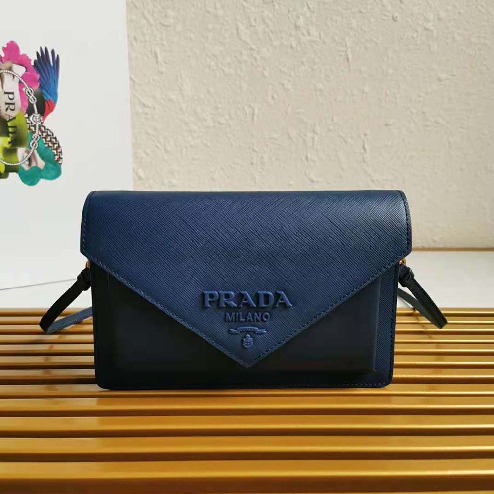 Prada Ladies Saffiano Leather Mini Bag-Navy 2 Prada Ladies Saffiano Leather Mini Bag-Navy - Image 2