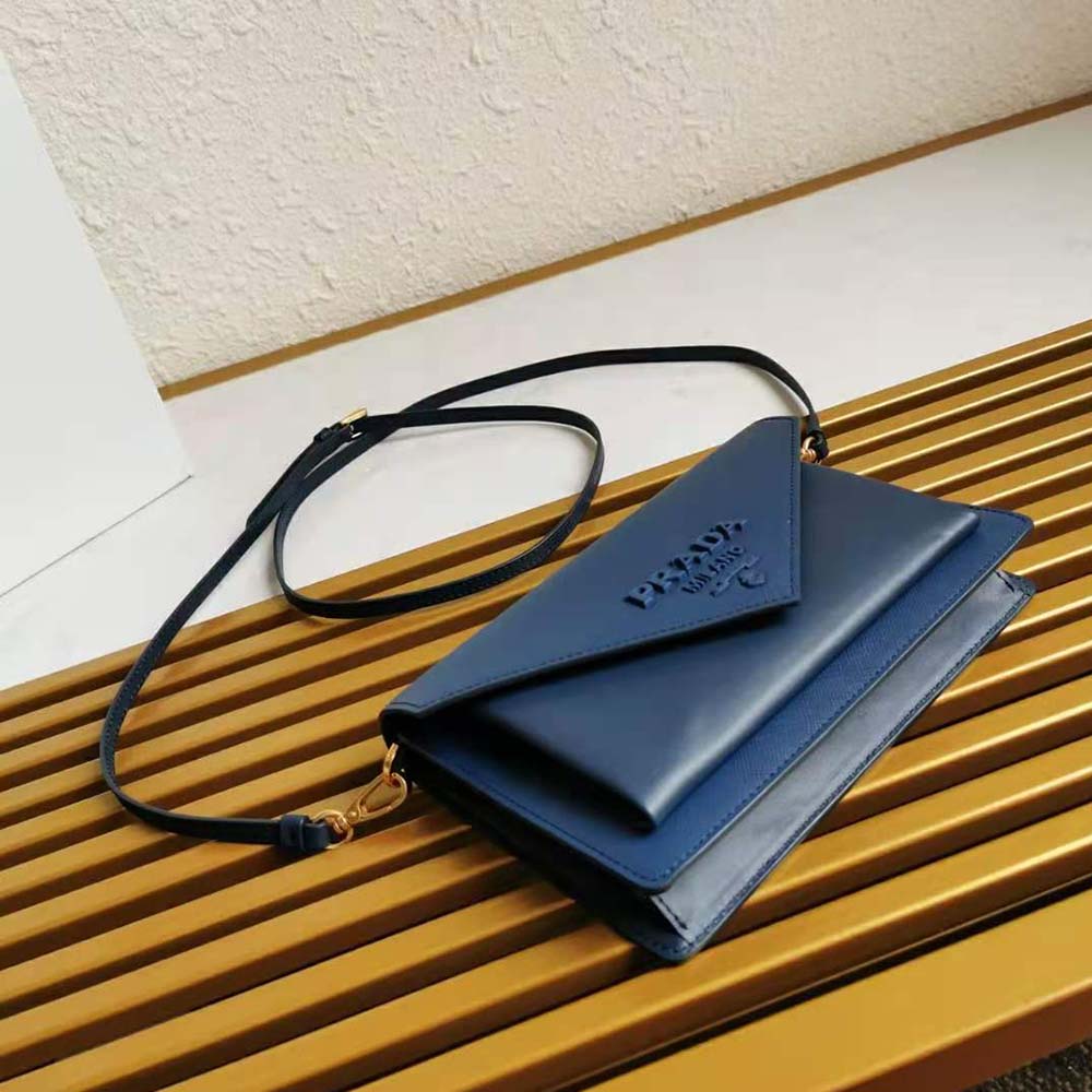 Prada Ladies Saffiano Leather Mini Bag-Navy 5 Prada Ladies Saffiano Leather Mini Bag-Navy - Image 5
