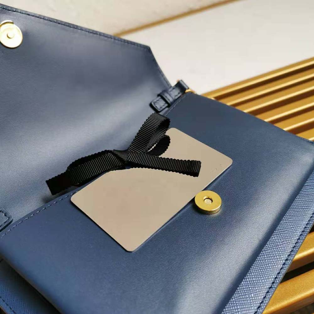 Prada Ladies Saffiano Leather Mini Bag-Navy 9 Prada Ladies Saffiano Leather Mini Bag-Navy - Image 9