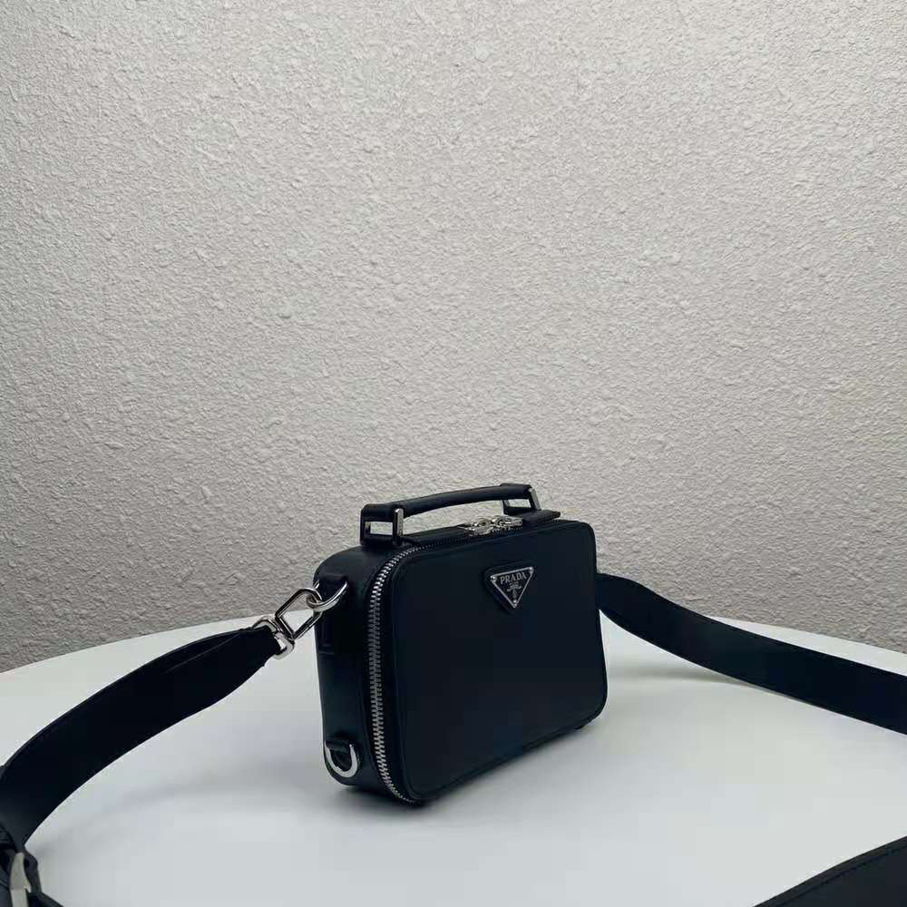 Prada Brique Saffiano Leather Cross-body Bag in Black for Men