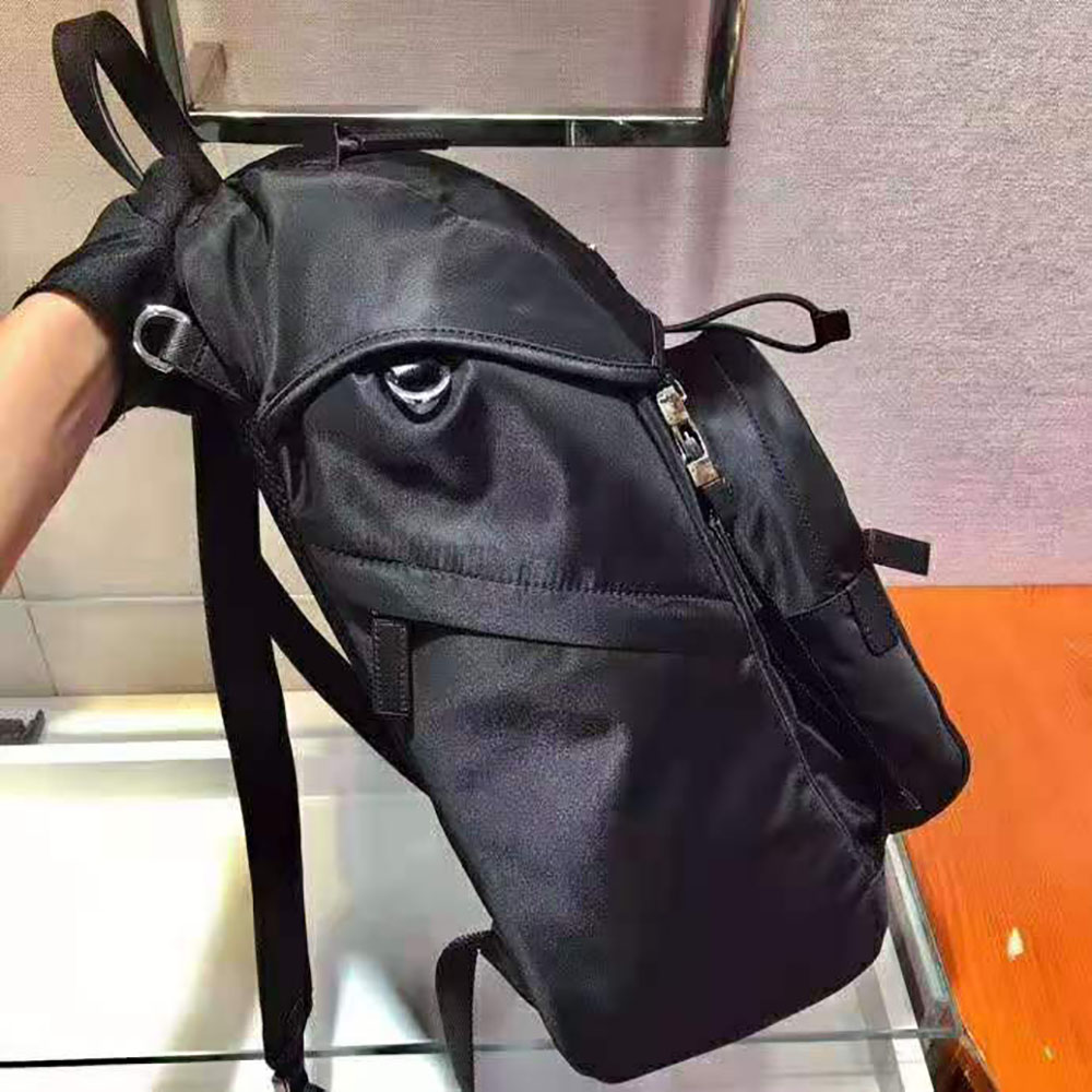 Re-Nylon and Saffiano leather backpack