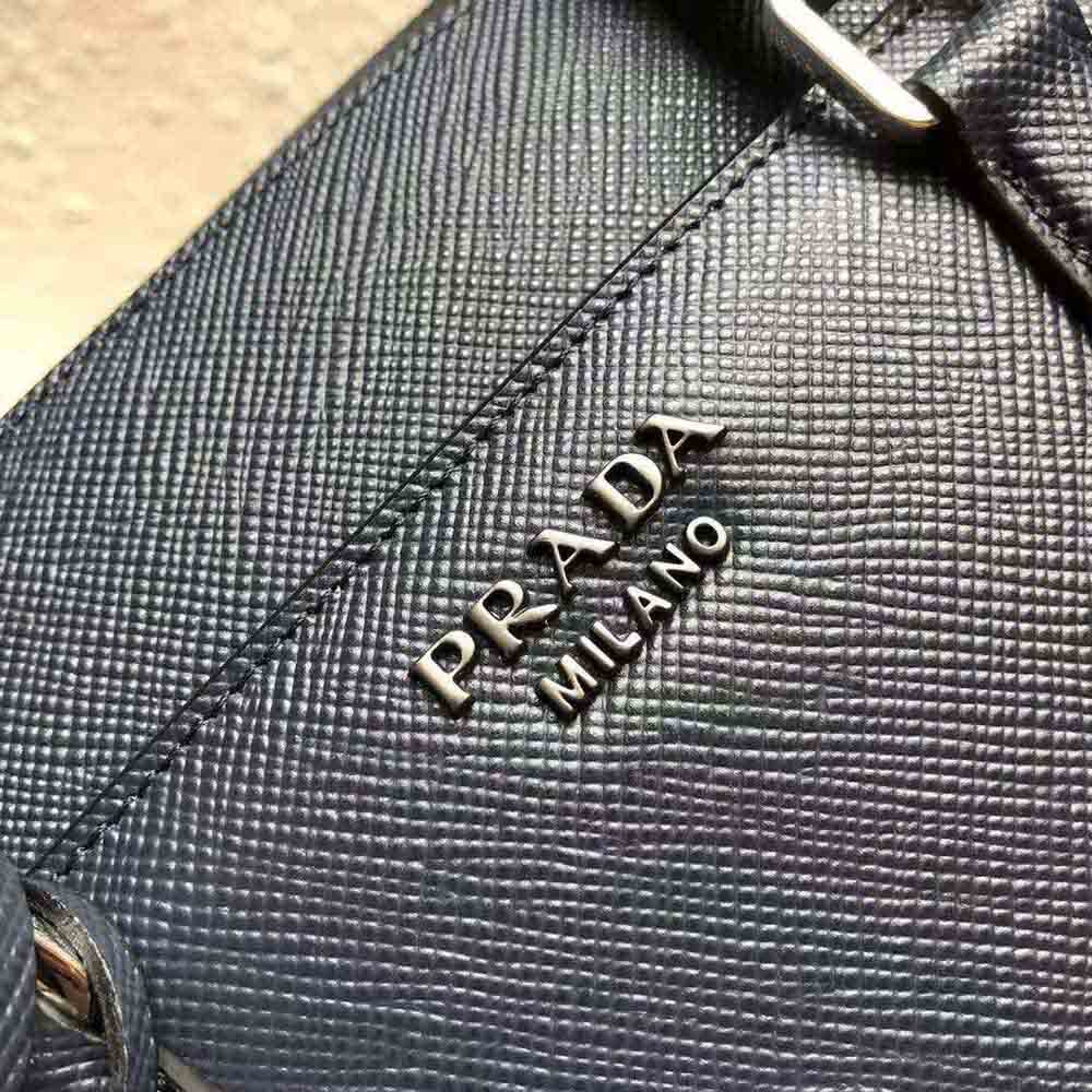 Prada Men Saffiano Leather Briefcase-Navy 8 Prada Men Saffiano Leather Briefcase-Navy - Image 8