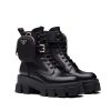 Prada Women Brushed Rois Leather and Nylon Monolith Boots
