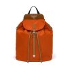 Prada Women Nylon and Saffiano Leather Backpack-Orange