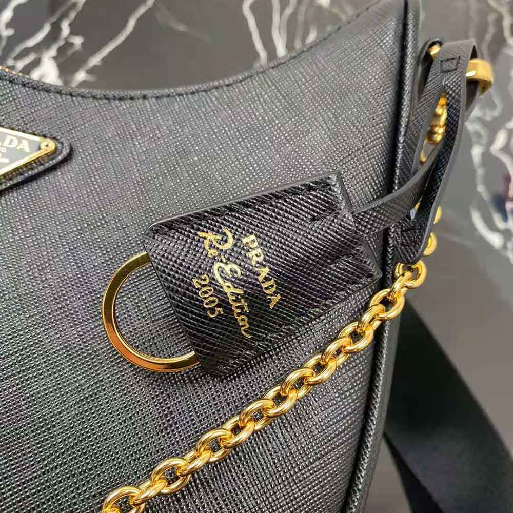Prada Women Prada Re-Edition 2005 Saffiano Leather Bag-Black 7 Prada Women Prada Re-Edition 2005 Saffiano Leather Bag-Black - Image 7