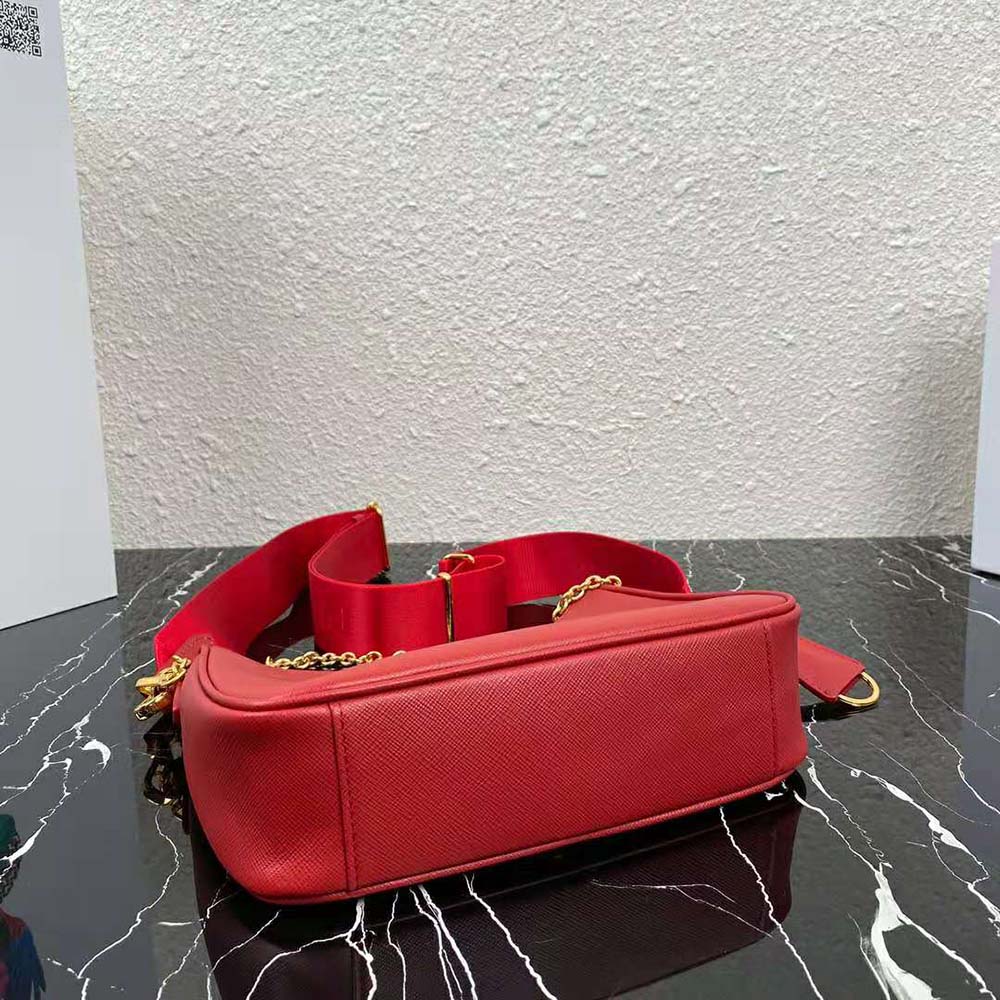 Prada Women Prada Re-Edition 2005 Saffiano Leather Bag-Red 5 Prada Women Prada Re-Edition 2005 Saffiano Leather Bag-Red - Image 5
