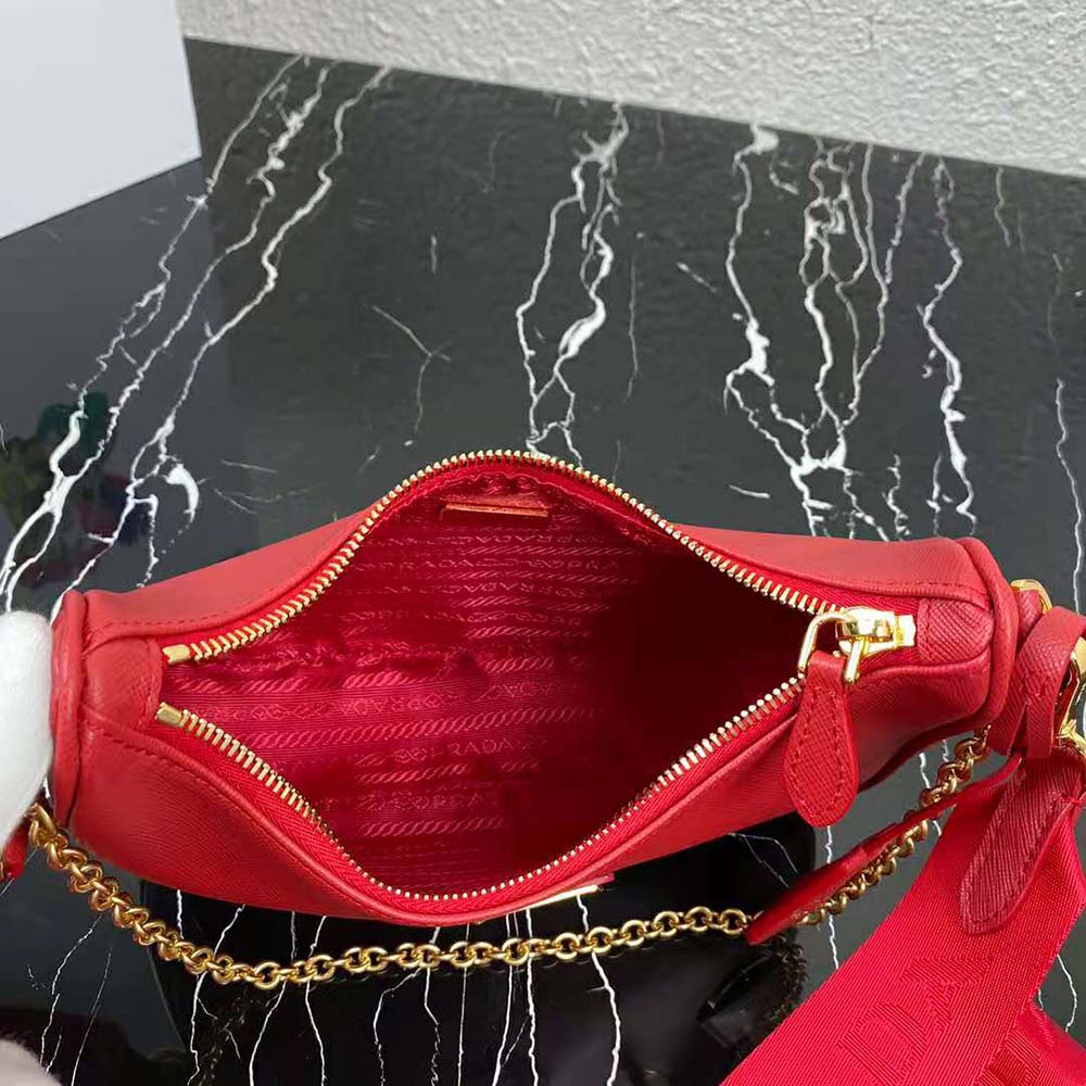 Prada Women Prada Re-Edition 2005 Saffiano Leather Bag-Red 6 Prada Women Prada Re-Edition 2005 Saffiano Leather Bag-Red - Image 6
