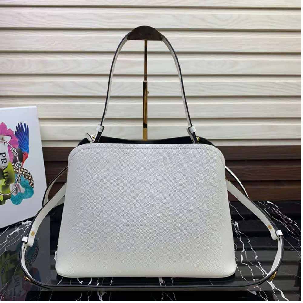 Prada Women Saffiano Leather Prada Matinee Bag-White 3 Prada Women Saffiano Leather Prada Matinee Bag-White - Image 3