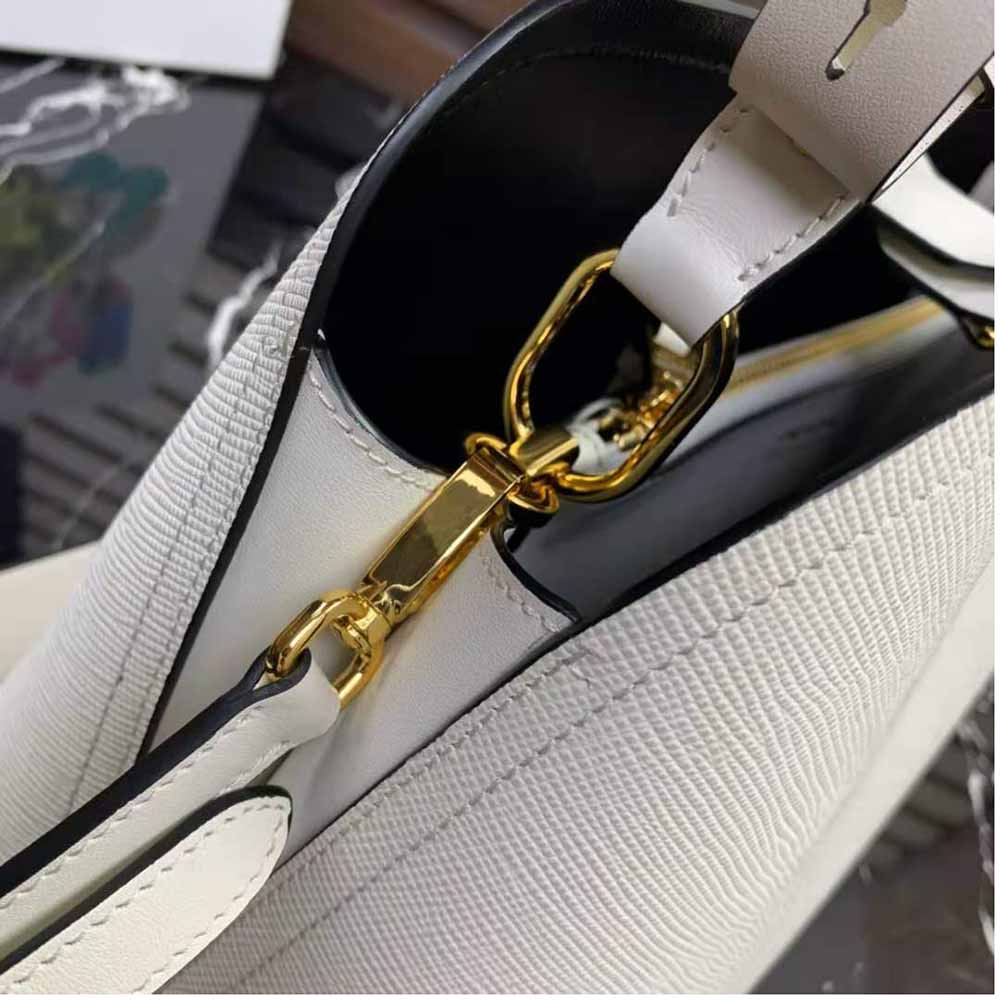Prada Women Saffiano Leather Prada Matinee Bag-White 8 Prada Women Saffiano Leather Prada Matinee Bag-White - Image 8