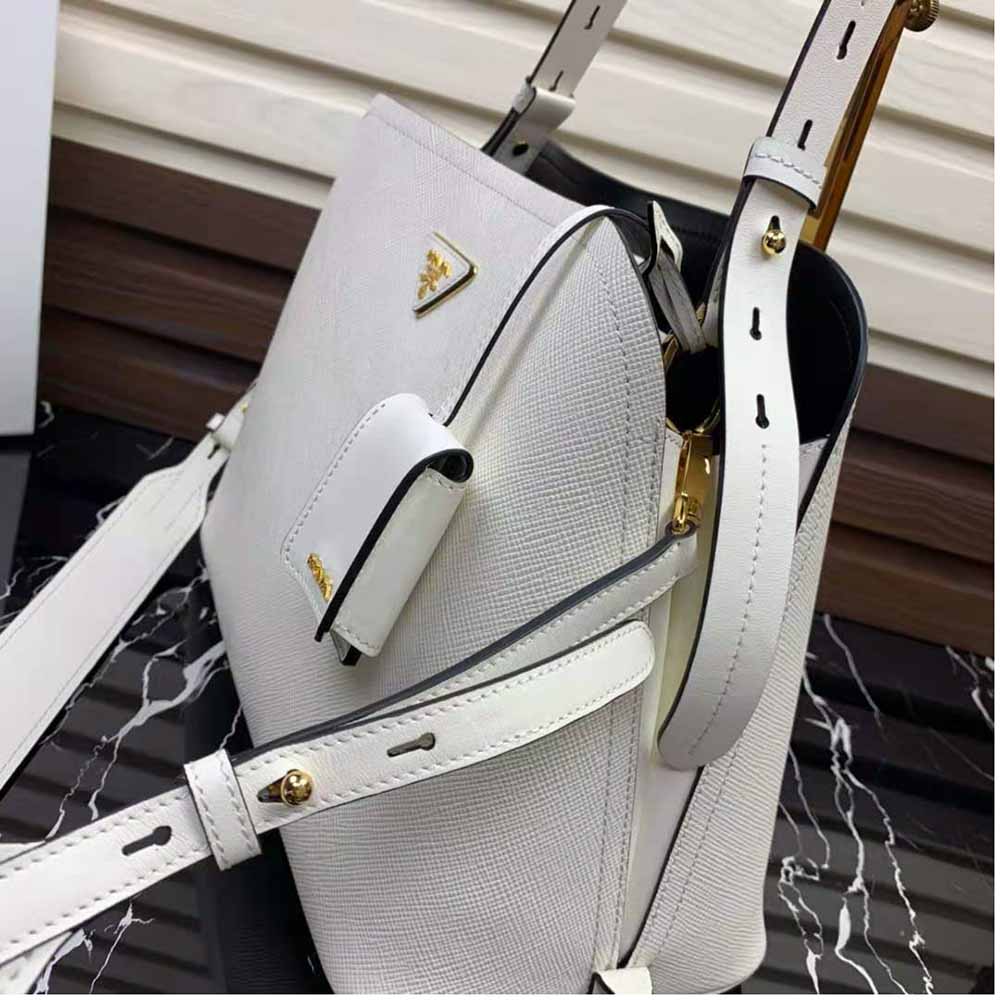 Prada Women Saffiano Leather Prada Matinee Bag-White 7 Prada Women Saffiano Leather Prada Matinee Bag-White - Image 7