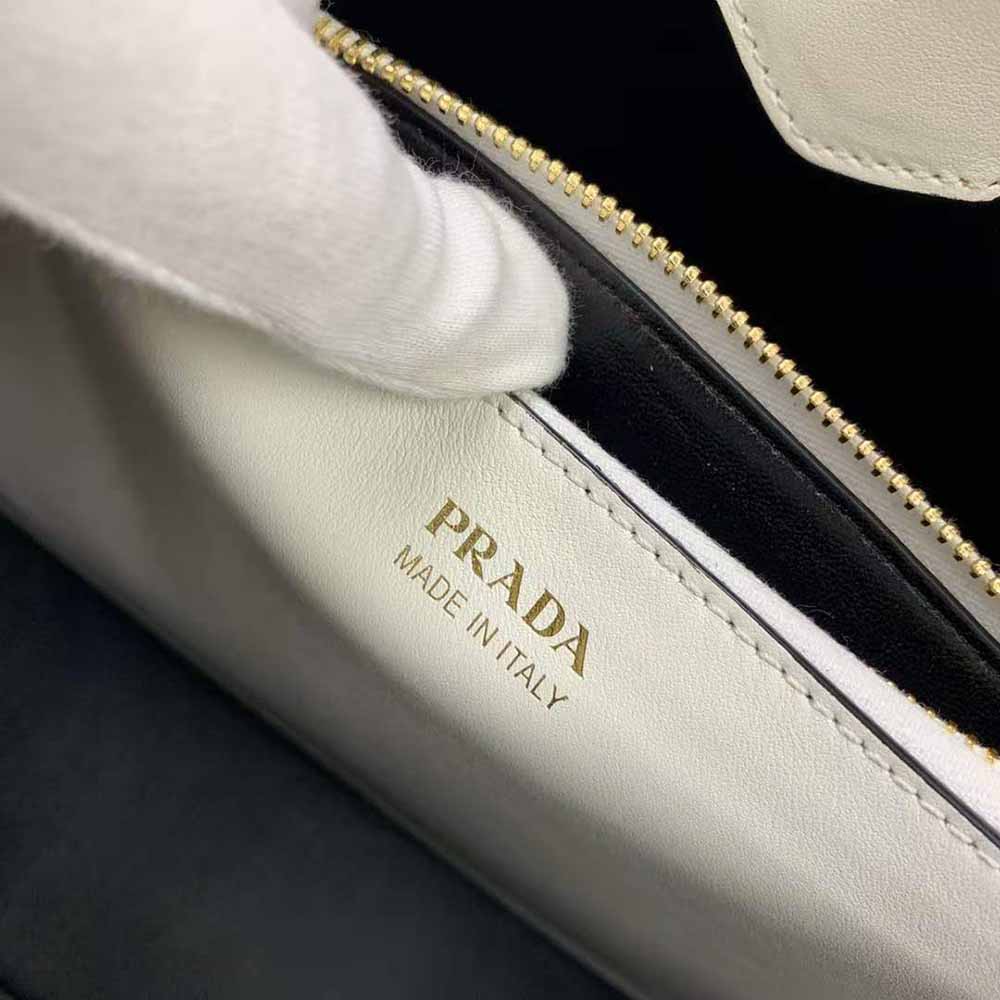 Prada Women Saffiano Leather Prada Matinee Bag-White 9 Prada Women Saffiano Leather Prada Matinee Bag-White - Image 9