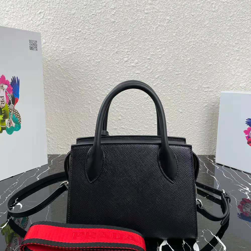 Prada Women Saffiano Leather Prada Monochrome Bag-Black 3 Prada Women Saffiano Leather Prada Monochrome Bag-Black - Image 3