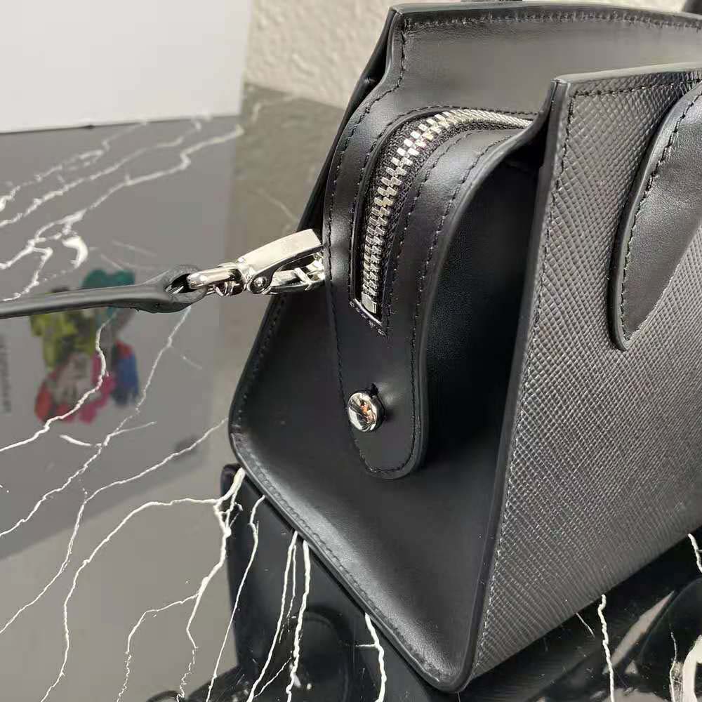 Prada Women Saffiano Leather Prada Monochrome Bag-Black 8 Prada Women Saffiano Leather Prada Monochrome Bag-Black - Image 8