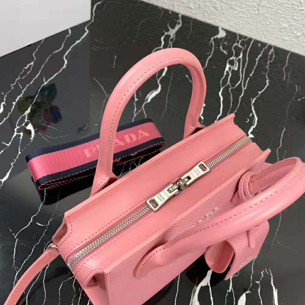 PRADA: Monochrome bag in saffiano leather - Blush Pink  Prada crossbody  bags 1BD127 2ERX online at