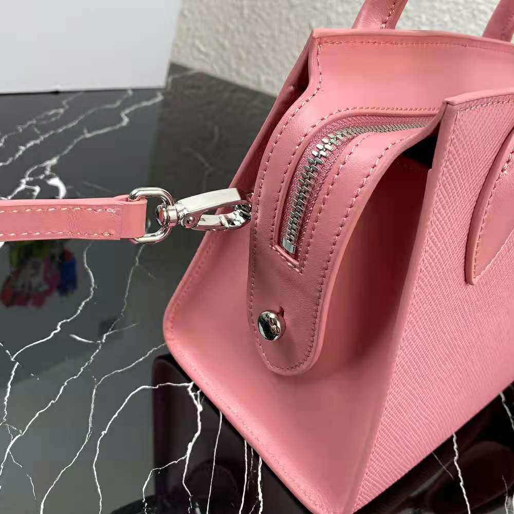 PRADA: Monochrome bag in saffiano leather - Blush Pink  Prada crossbody  bags 1BD127 2ERX online at