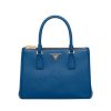 Prada Women Small Saffiano Leather Prada Galleria Bag-Navy