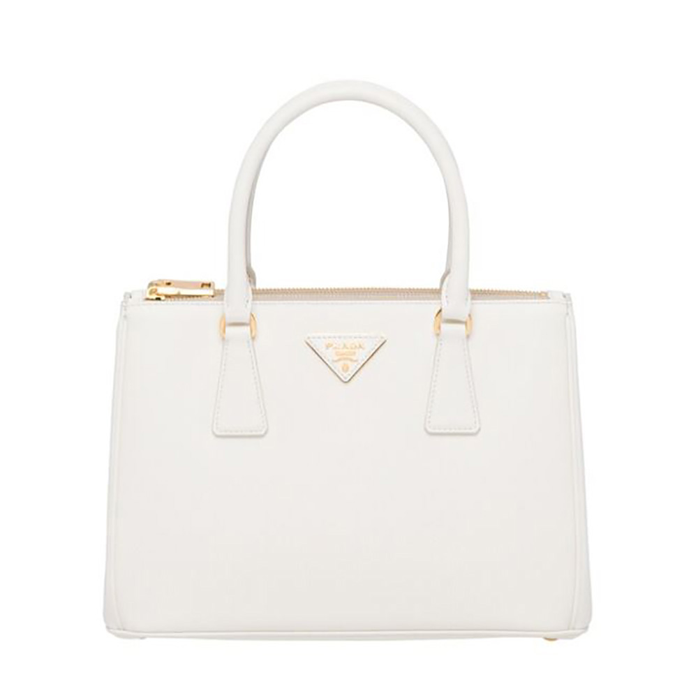 Prada Saffiano Galleria Handbag White Leather Pony-style calfskin  ref.798231 - Joli Closet