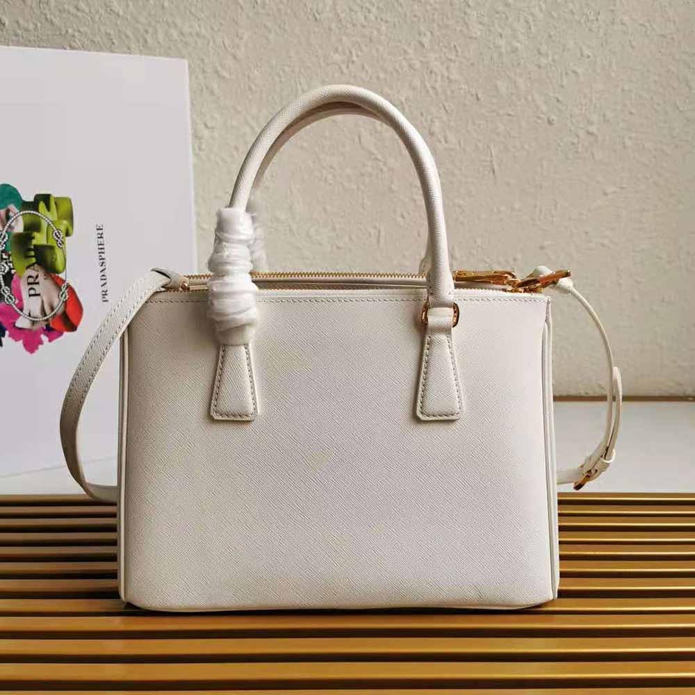 Prada Women Small Saffiano Leather Prada Galleria Bag-White 4 Prada Women Small Saffiano Leather Prada Galleria Bag-White - Image 4