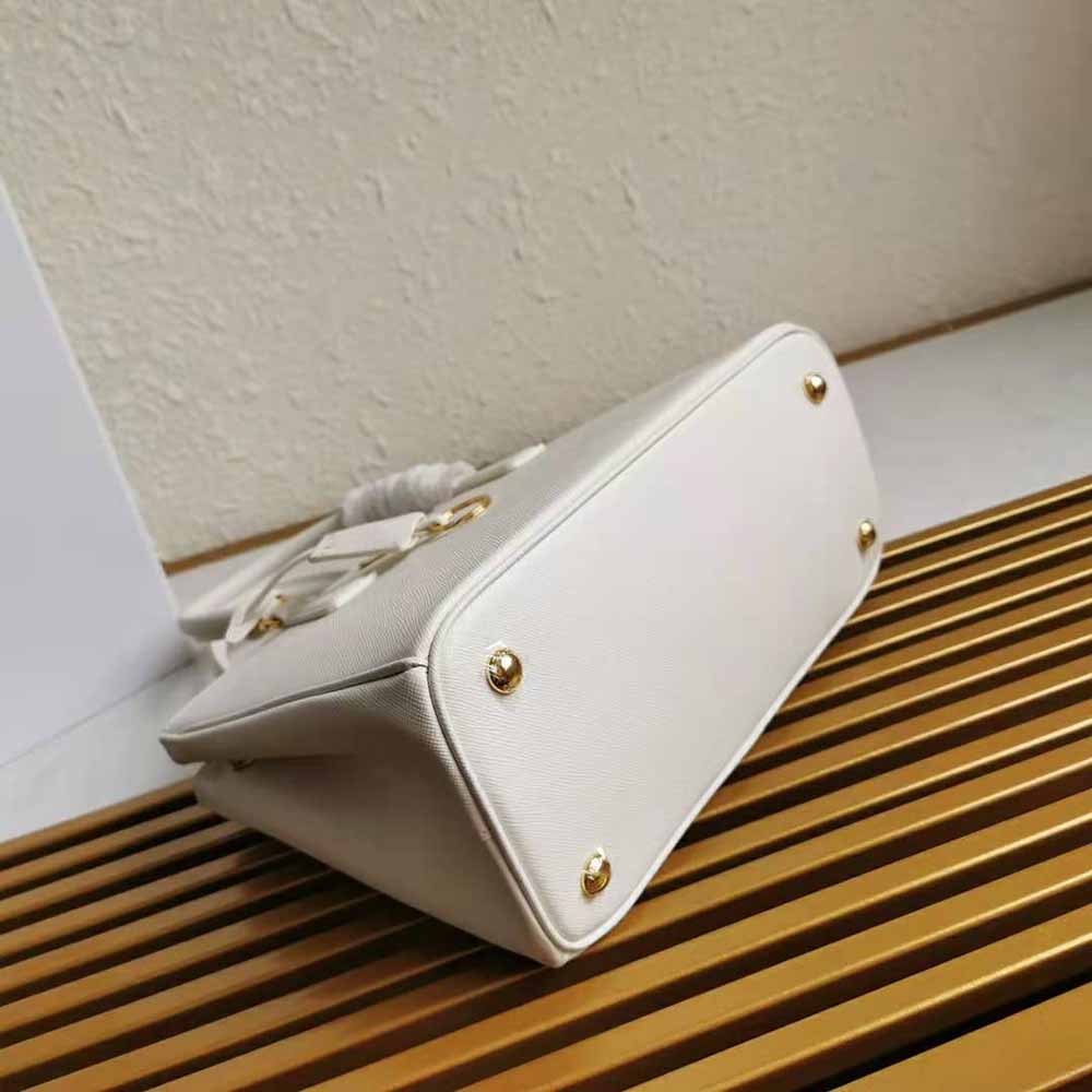 Prada Women Small Saffiano Leather Prada Galleria Bag-White 6 Prada Women Small Saffiano Leather Prada Galleria Bag-White - Image 6