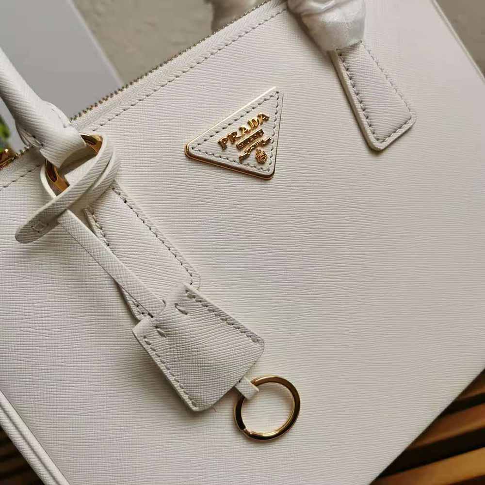 Prada Women Small Saffiano Leather Prada Galleria Bag-White 10 Prada Women Small Saffiano Leather Prada Galleria Bag-White - Image 10