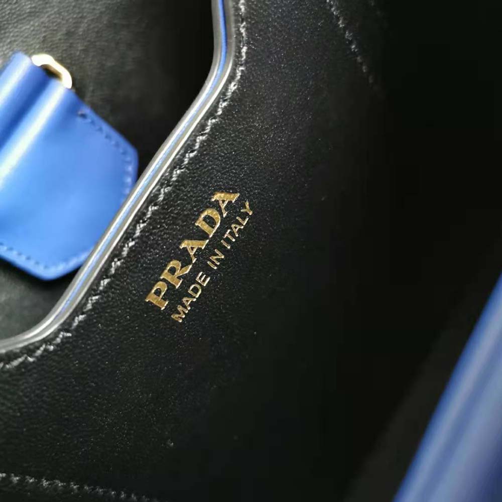Prada Women Small Saffiano Leather Prada Panier Bag-Navy 10 Prada Women Small Saffiano Leather Prada Panier Bag-Navy - Image 10