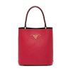 Prada Women Small Saffiano Leather Prada Panier Bag-Red 11 Prada Women Small Saffiano Leather Prada Panier Bag