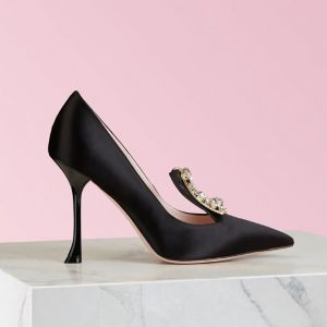 Roger Vivier Women Broche Vivier Buckle Pumps in Satin-10cm Heel