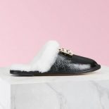 Roger Vivier Women Hotel Vivier Broche Vivier Buckle Mules in Patent Leather