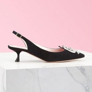 Roger Vivier Women I Love Vivier RV Jewel Slingback Pumps in Suede