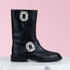 Roger Vivier Women Viv' Biker Boots in 2.5cm Heel-Black