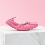 Roger Vivier Women Viv' Pockette Lacquered Buckle Ballerinas in Nappa-Pink