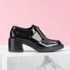 Roger Vivier Women Viv' Rangers Metal Buckle Loafers in Patent Leather in 6cm Heel
