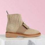 Roger Vivier Women Viv' Rangers Strass Buckle Chelsea Booties in Suede