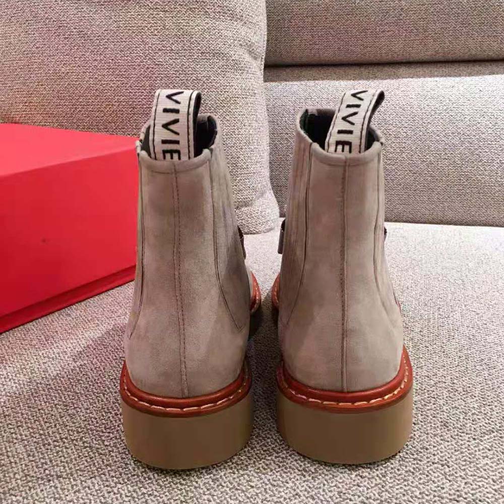 Roger Vivier Women Viv' Rangers Strass Buckle Chelsea Booties in Suede 7 Roger Vivier Women Viv' Rangers Strass Buckle Chelsea Booties in Suede - Image 7