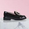 Roger Vivier Women Viv' Rangers Strass Buckle Loafers-Black