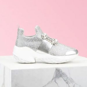 Roger Vivier Women Viv' Run Bling Strass Buckle Sneakers in Technical Fabrics