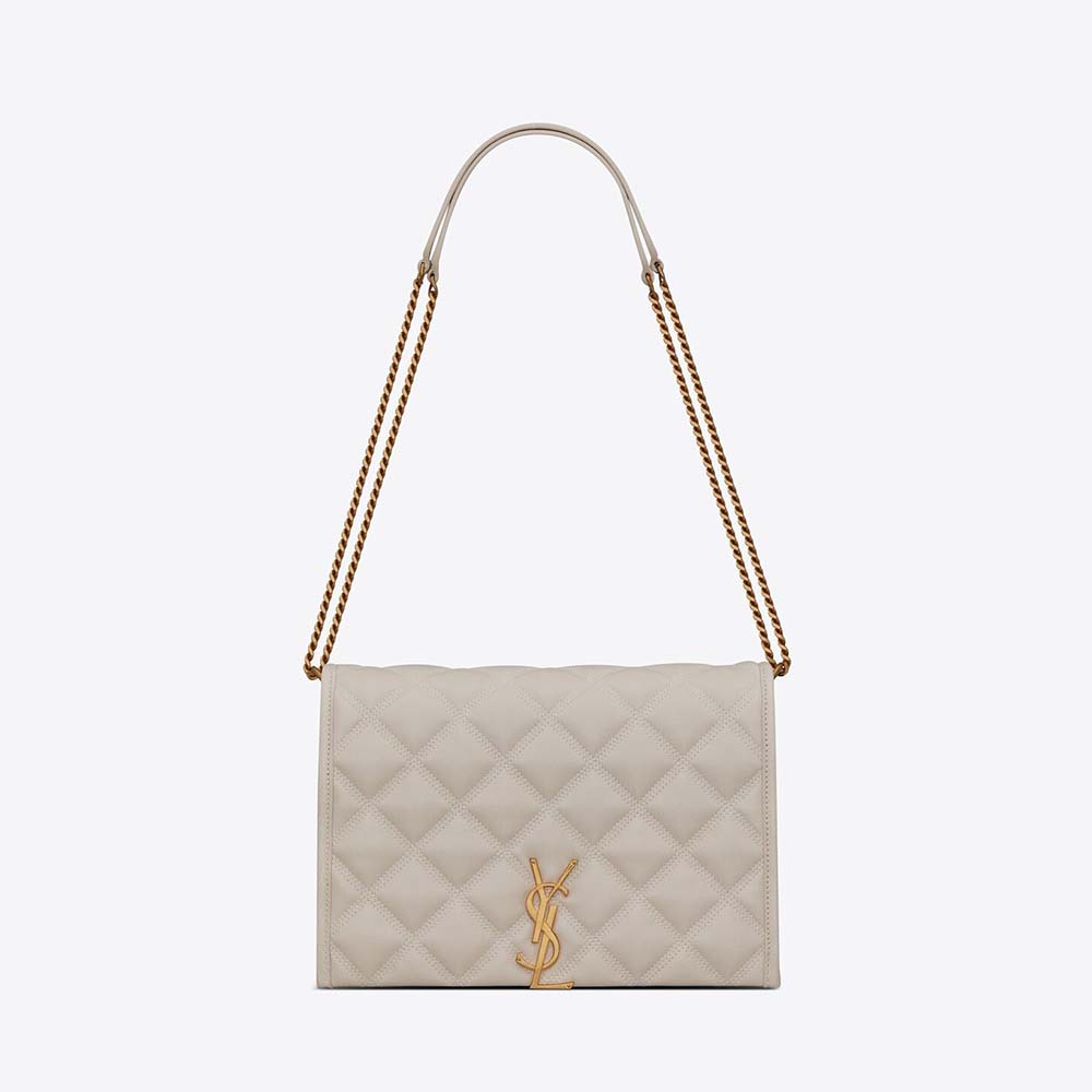 Saint Laurent YSL Women Becky Mmini Chain Bag in Carr?-Quilted Lambskin ...