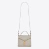 Saint Laurent YSL Women Cassandra Mini Top Handle Bag in Crocodile-Embossed Shiny Leather