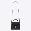 Saint Laurent YSL Women Cassandra Mini Top Handle Bag in Grain DE Poudre Embossed Leather