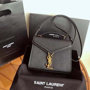 Saint Laurent Cassandra Mini Top Handle Bag Grain De Poudre