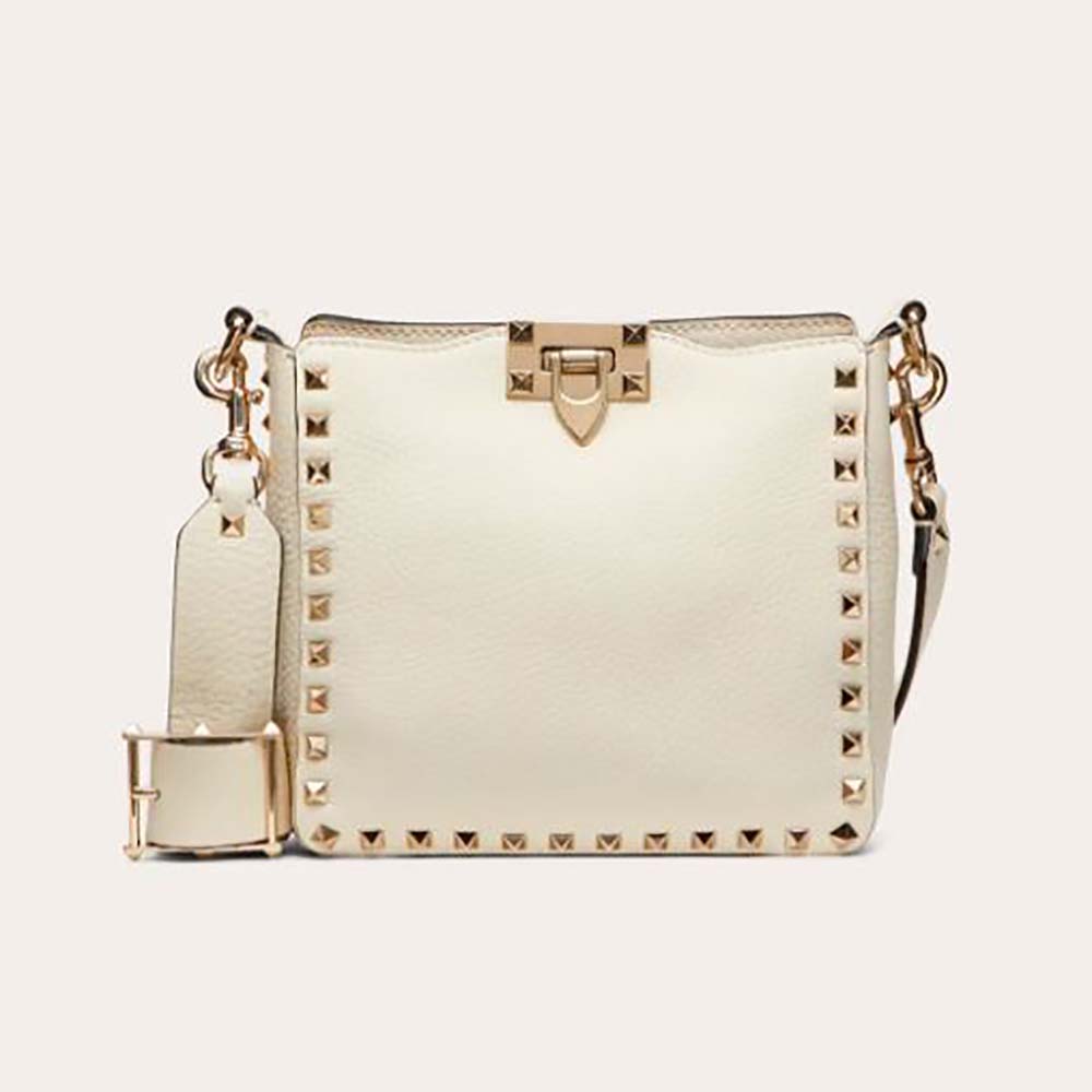 Vedligeholdelse Stol Indtil Valentino Women Mini Rockstud Grainy Calfskin Hobo Bag