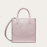 Valentino Women Small Vlogo Walk Calfskin Tote Bag-Pink
